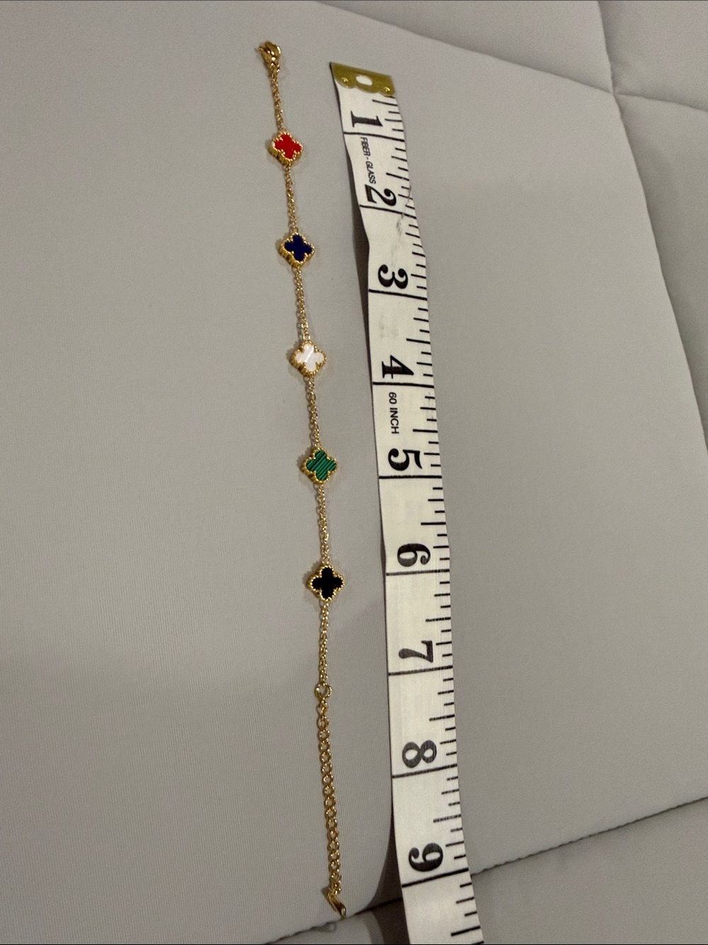 Gold Multi-Color Clover Station Bracelet - Women Jewelry